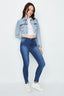 Blue Acid Wash Cropped Denim Jacket - Select Fashion