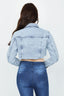 Blue Acid Wash Cropped Denim Jacket - Select Fashion