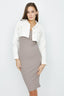 White Cropped Denim Jacket - Select Fashion