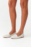 White Laser Cut Diamante Ballerina Shoes - Select Fashion