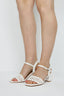 White Rafia Strap Low Block Heel - Select Fashion