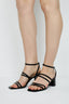 Black Strappy Low Block Heels - Select Fashion