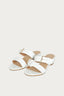 White Croc Buckle Slip On Low Block Heel - Select Fashion