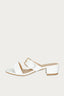 White Croc Buckle Slip On Low Block Heel - Select Fashion