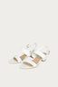 White Croc Low Block Heel - Select Fashion