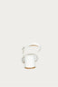 White Diamante Double Strap Low Block Heel - Select Fashion