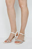 White Diamante Double Strap Low Block Heel - Select Fashion