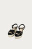 Black Multi Strap Espadrille Wedge - Select Fashion