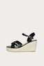 Black Multi Strap Espadrille Wedge - Select Fashion