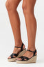 Black Multi Strap Espadrille Wedge - Select Fashion
