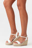 White Croc Single Strap Espadrille Wedge - Select Fashion