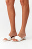 White Woven Slip On Heels - Select Fashion