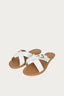 White Croc Cross Over Buckle Slider - Select Fashion