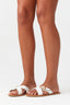 White Croc Cross Over Buckle Slider - Select Fashion