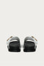 White Cross Over Pu Buckle Stud Sliders - Select Fashion