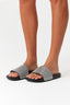 Black Rubber Sole Diamante Sliders - Select Fashion