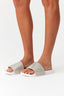 White Rubber Sole Diamante Sliders - Select Fashion