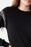 Black Diamente Sleeve Sweat Dress - Select Fashion