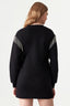 Black Diamente Sleeve Sweat Dress - Select Fashion