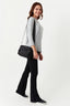 Black Textured Fine Rib Flares - Select Fashion