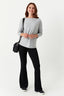 Black Textured Fine Rib Flares - Select Fashion