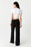 Black Seam Detail Wide Leg Trousers - Select Fashion