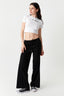 Black Seam Detail Wide Leg Trousers - Select Fashion