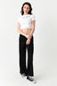 Black Seam Detail Wide Leg Trousers - Select Fashion