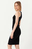 Mono Contrast Button Detail Rib Dress - Select Fashion