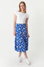 Blue Floral Tiered Midi Skirt - Select Fashion