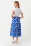 Blue Floral Tiered Midi Skirt - Select Fashion
