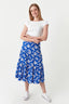 Blue Floral Tiered Midi Skirt - Select Fashion