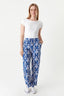 Blue Ethnic Wide Leg Soft Trousers - Select Fashion