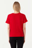 Red Tie Front Oversized Tee - Select Fashion
