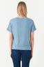Smoke Blue Tie Front Oversized Tee - Select Fashion