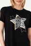 Black Animal Star Mesh Insert Tee - Select Fashion