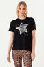 Black Animal Star Mesh Insert Tee - Select Fashion