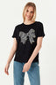 Black Animal Bow Front Tee - Select Fashion
