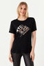 Black Leopard Text Mesh Insert Tee - Select Fashion