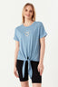 Blue Ibiza Shell Tie Front Tee - Select Fashion