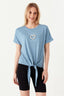 Blue Ibiza Shell Tie Front Tee - Select Fashion
