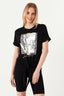Black L'Amour Foil Tie Front Tee - Select Fashion