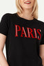 Black Paris Flock Print Tee - Select Fashion