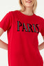 Cherry Red Paris Flock Print Tee - Select Fashion