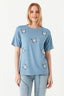 Blue Butterfly Embroidered Tee - Select Fashion