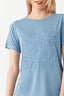 Blue Flower Embroidered Tee - Select Fashion