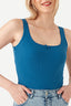 Blue Bow Detail Square Neck Bodysuit - Select Fashion