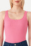 Pink Bow Detail Square Neck Bodysuit - Select Fashion