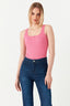 Pink Bow Detail Square Neck Bodysuit - Select Fashion