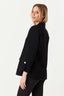 Black Textured Roll Sleeve Jacket - Select Fashion